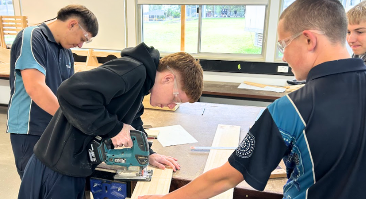 image of students using power tools in TAS