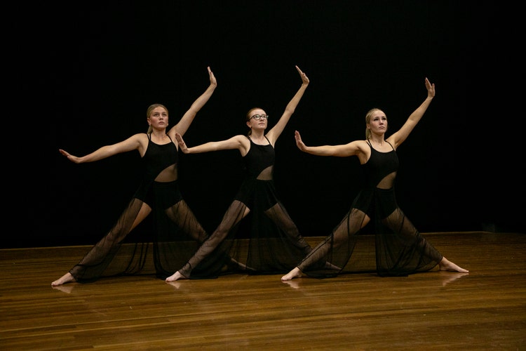 Students performing dance routine