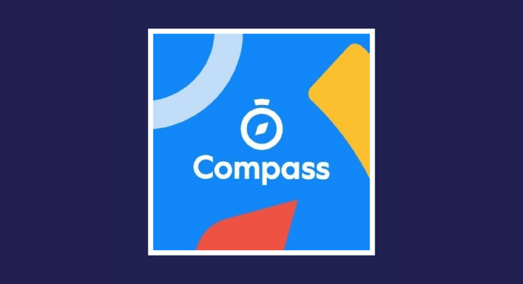 Compass logo on dark background