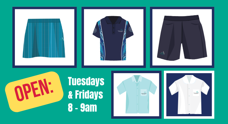 Graphic showing KMHS school uniform