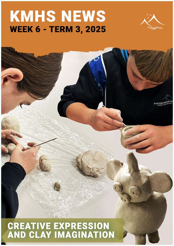 Students creating with clay in Art