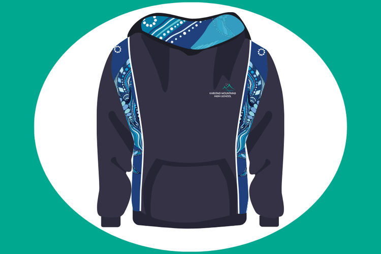 Graphic of unisex KMHS hoodie