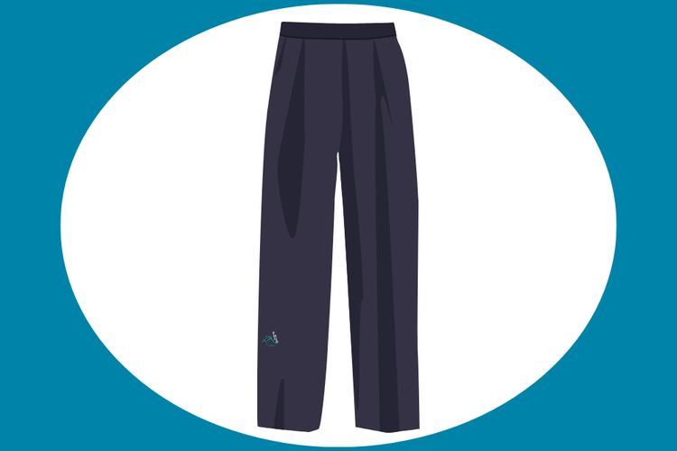 Graphic of navy boys trousers