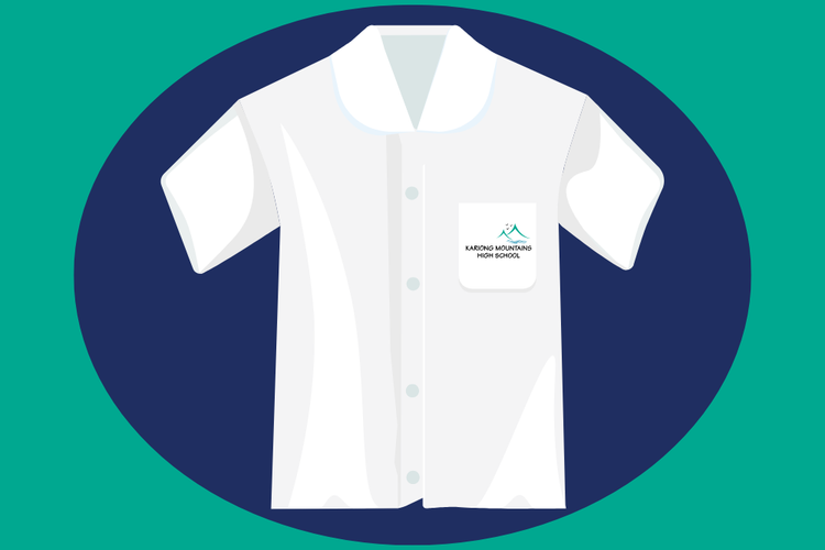 Graphic of girls junior white shirt