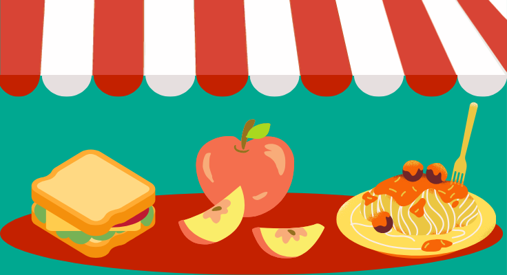Illustration of canteen lunches